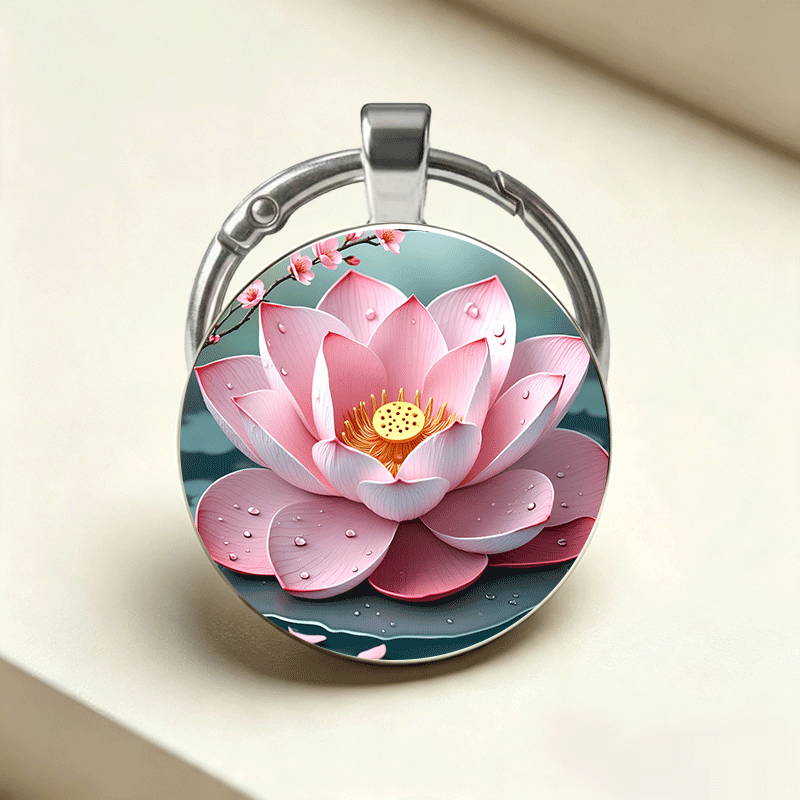 Zen Lotus Theme Keychain